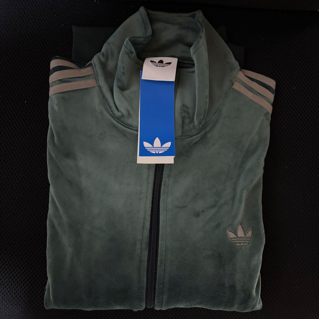 新品XL⭐️adidas ファイヤーバード ベロア トラックトップ グリーン