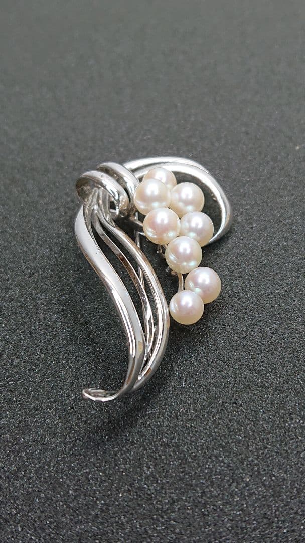 ミキモト真珠 MIKIMOTO シルバーパールブローチ 5-6mm