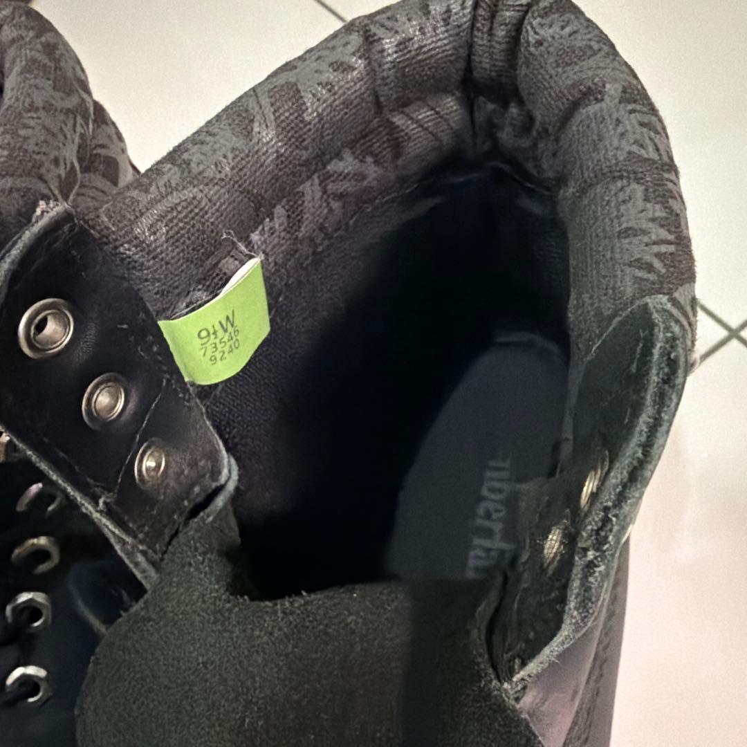Timberland ブラックレザー ハイカットブーツ