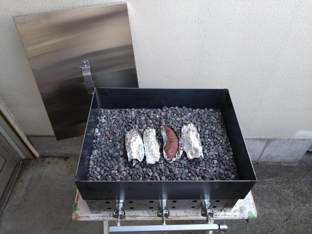 焼き芋機器　LPガスコンロ　さつまいも　鉄製釜　副業　屋台　イベント　学園文化祭