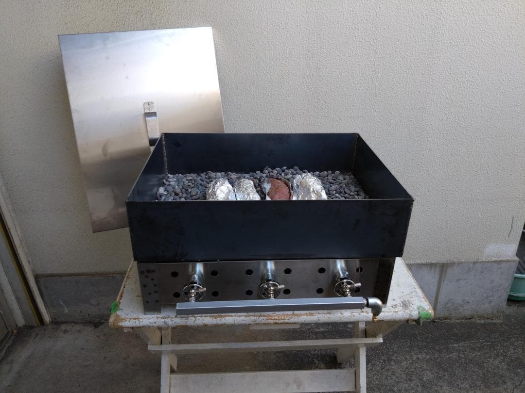 焼き芋機器　LPガスコンロ　さつまいも　鉄製釜　副業　屋台　イベント　学園文化祭