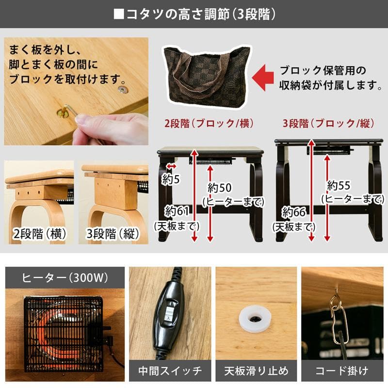 【新品・送料無料】パーソナルコタツ　掛け布団　イス　3点セット　BR/NA