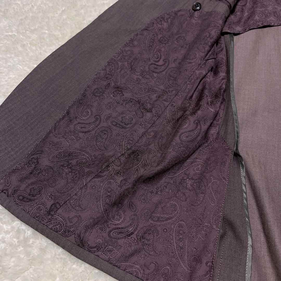 【極美品】スーツセレクト　スリーピース　スーツ　ペイズリー柄　ブラウン
