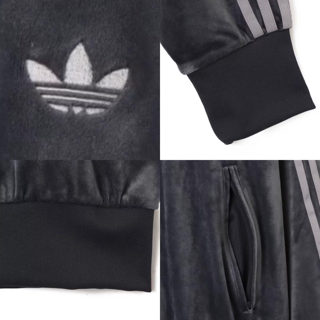 新品L⭐️adidas ファイヤーバード ベロア トラックトップ グレー