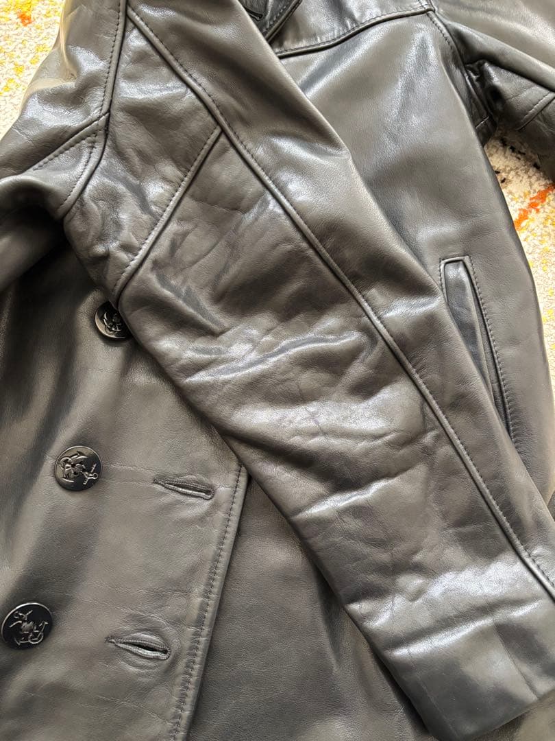 【美品】　SCHOTT ショット　Pコート　オールレザー　本革　ブラック　36
