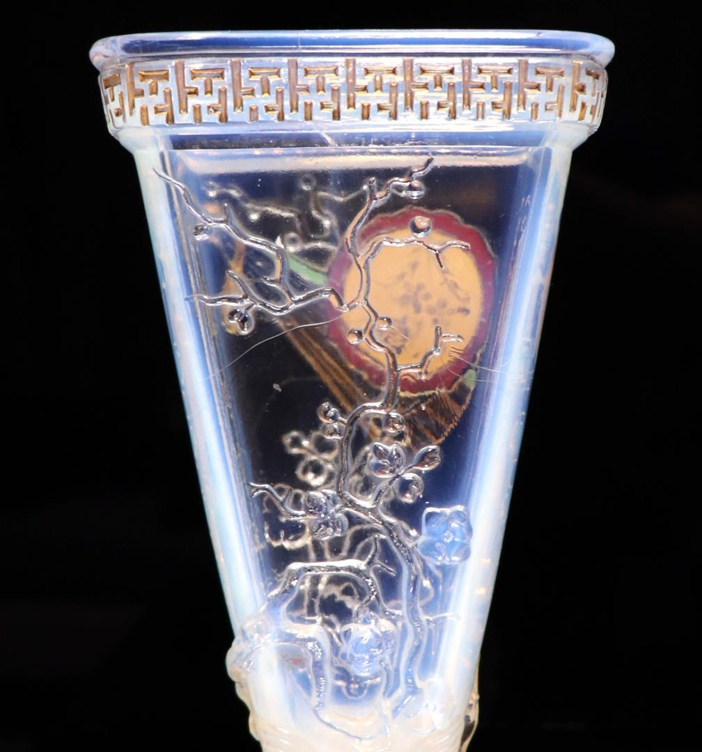 オールド・バカラ 1878年頃 ジャポニスム オパールセント 大型花瓶 日本趣味