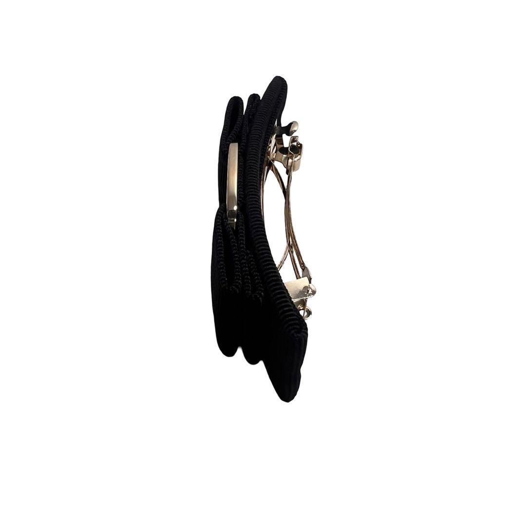 【美品】Salvatore Ferragamo 黒リボンバレッタヘアアクセサリー