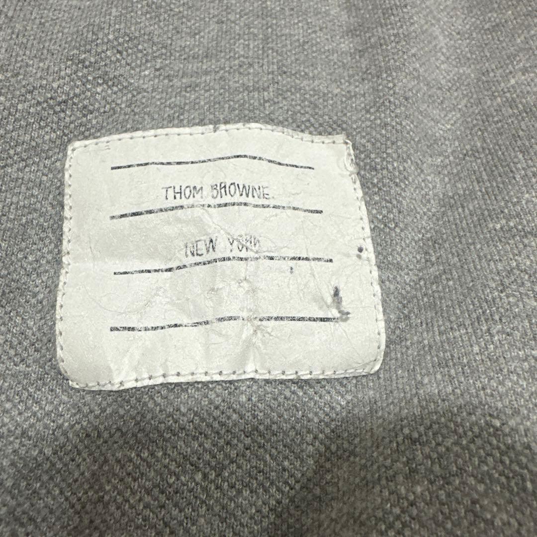 値下げ美品THOM BROWNE ポロシャツ グレー サイズ3