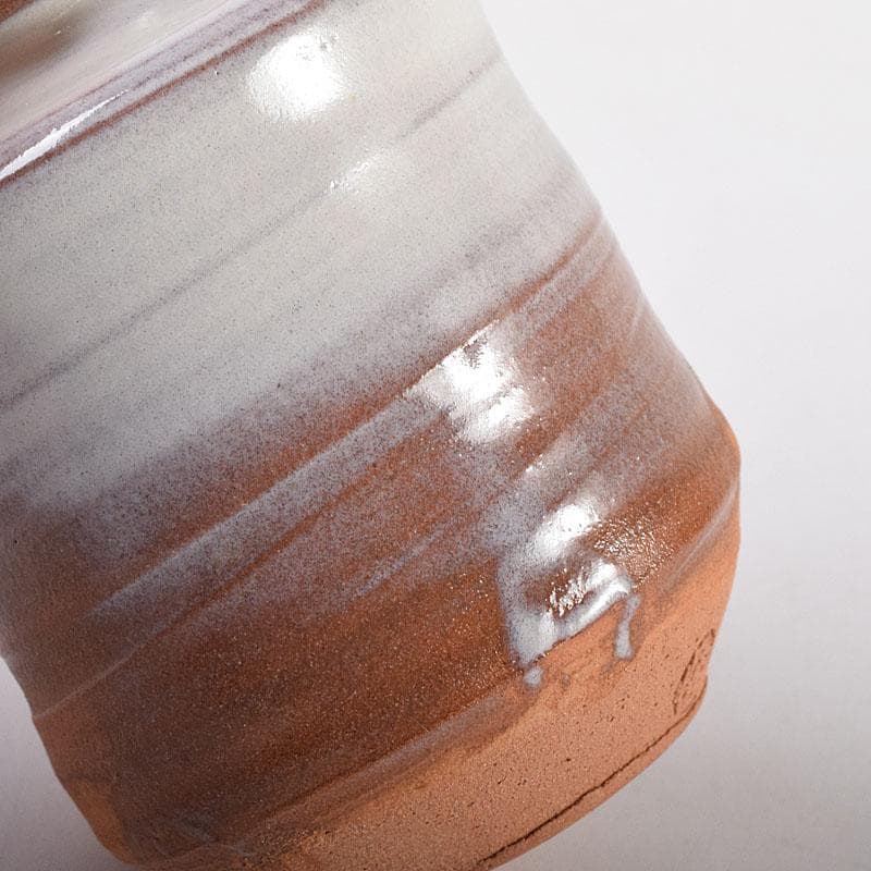 茶道具　萩焼　城山窯　金子信彦作　茶入　仕覆付　共箱　V　8134