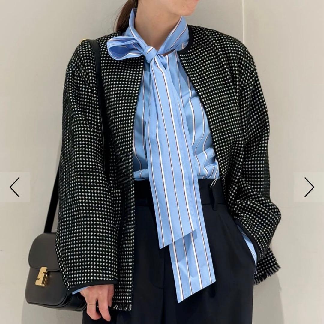 新品試着のみ◾️Ballsey ワッフルツイードノーカラージャケット サイズ34