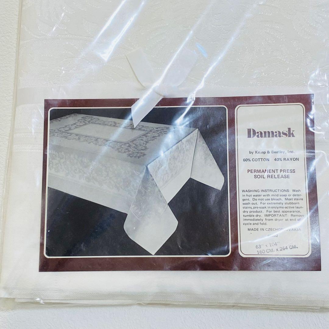 【新品】Kemp & Beatleyダマスク テーブルクロス ホワイト 希少品