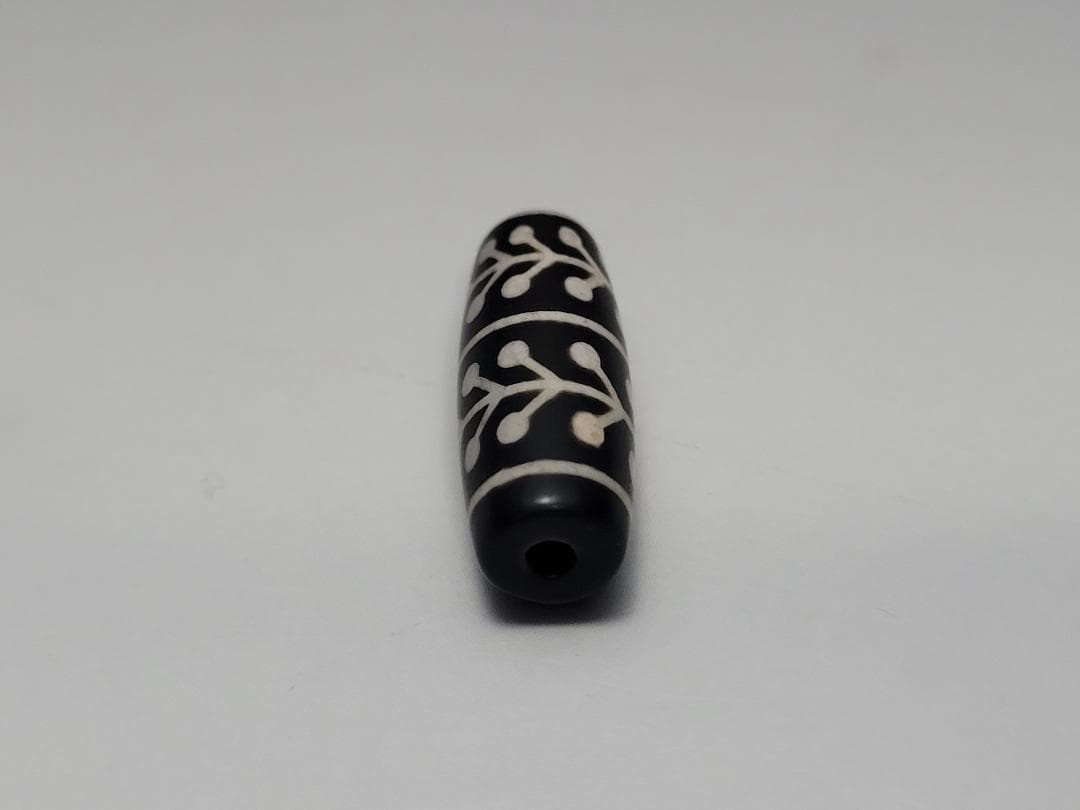 古代 黒瑪瑙 ビーズ 玉 装身具 時代物 高さ約2.9cm