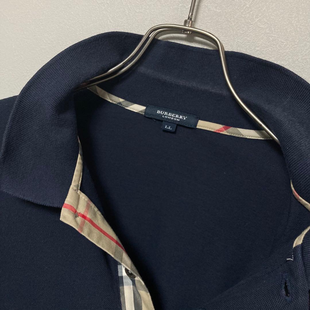 BURBERRY LONDON バーバリー ロンドン ポロシャツ ネイビー LL