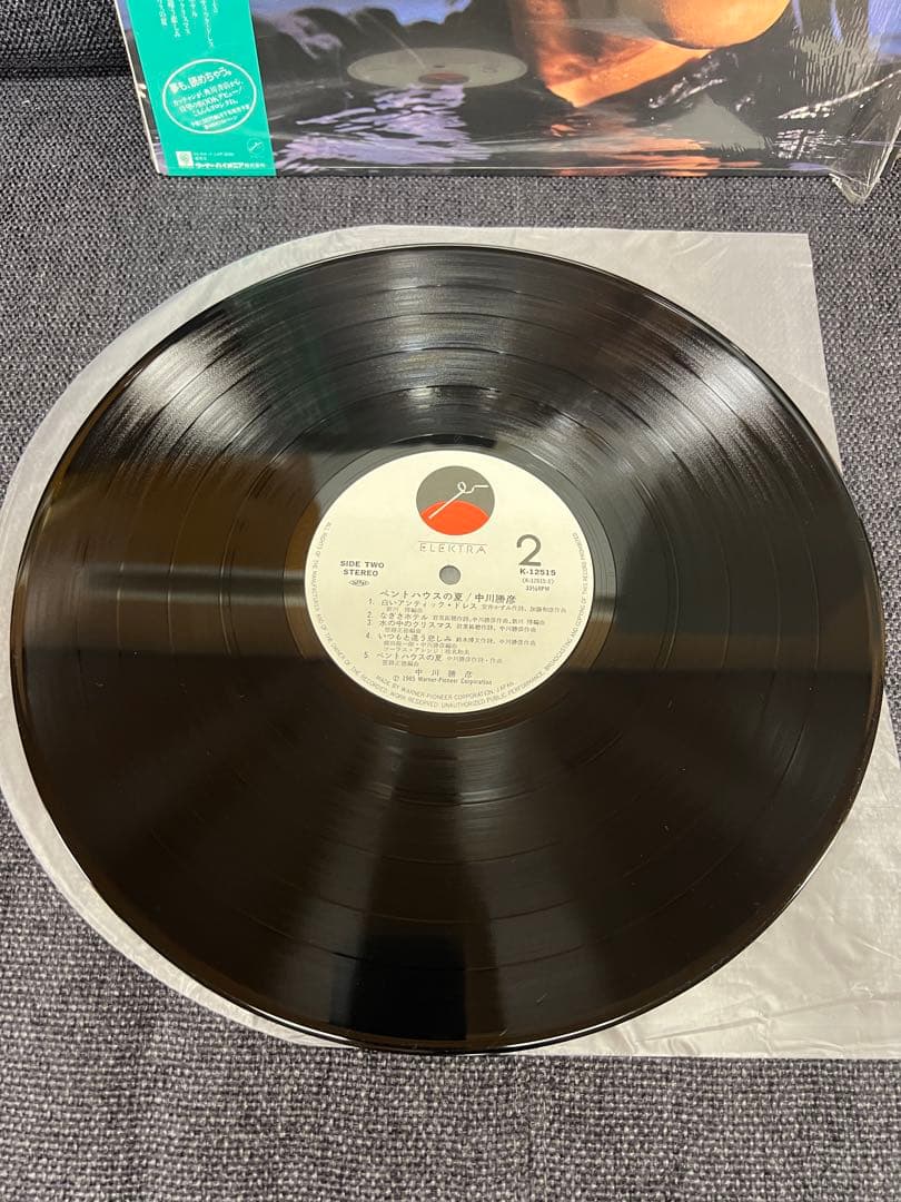 中川勝彦 ペントハウスの夏 LP 邦楽1985年 帯付 ハガキ付 美盤