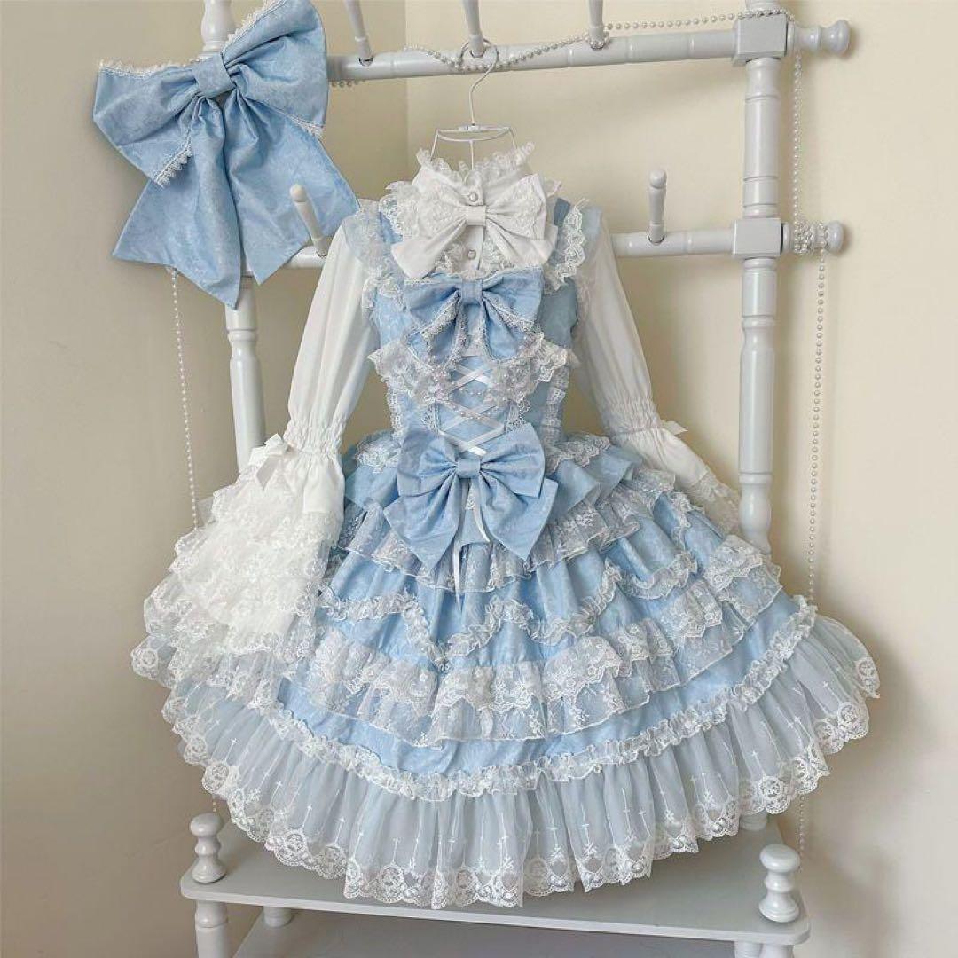 【すぃ】ロリータドレス 水色 Sサイズ