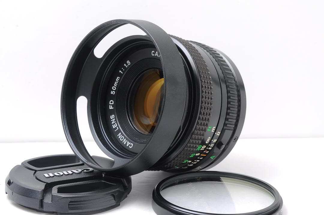 Canon EF + FD50mm F1.8 動作良好 光学クリア キャノン