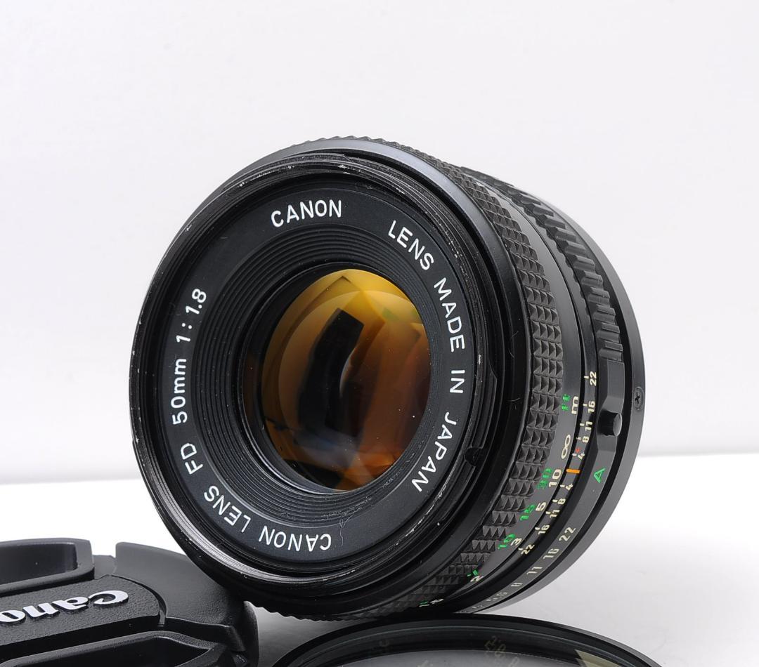 Canon EF + FD50mm F1.8 動作良好 光学クリア キャノン