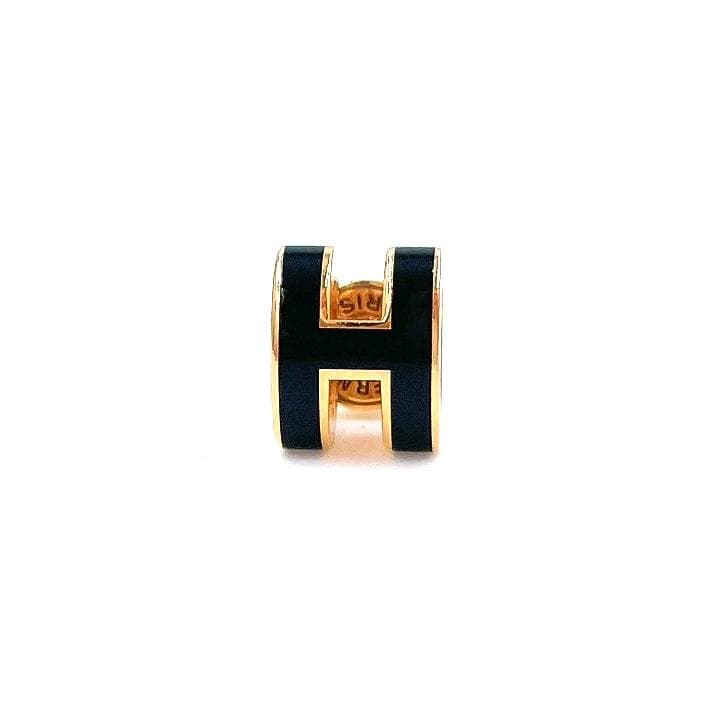 ✨️極美品✨️ エルメス ポップH ピアス レディース ブラック ゴールド 片耳