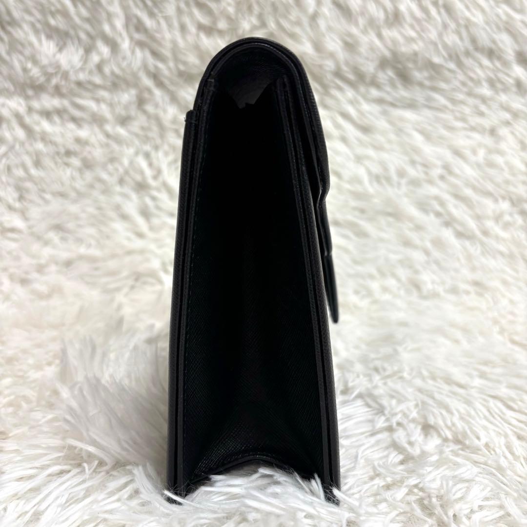美品★イヴサンローラン クラッチバッグ カサンドラ レザー ブラック YSL