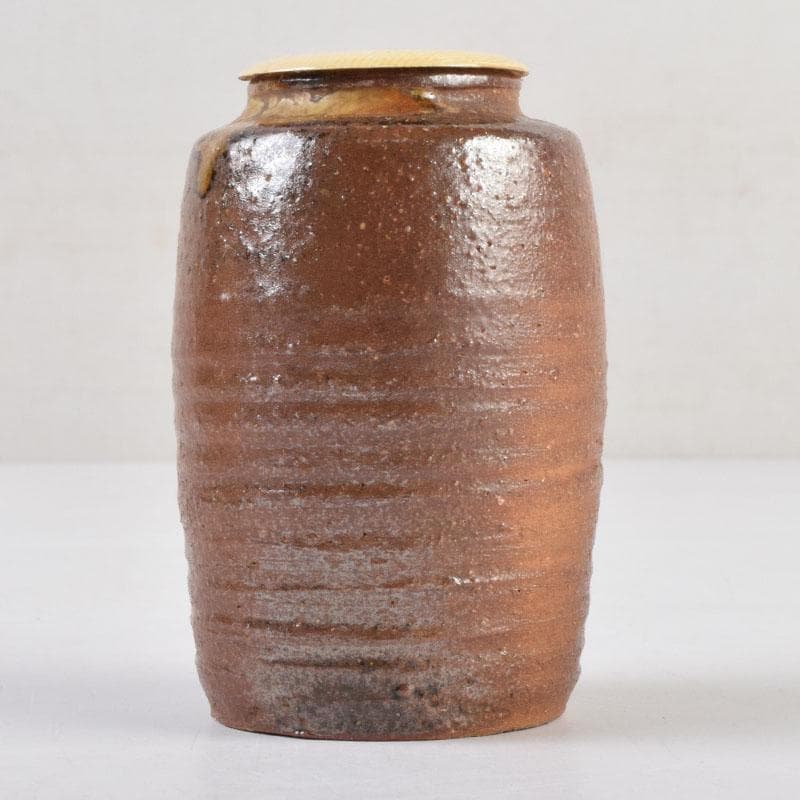 茶道具　信楽焼　清宗作　肩衝茶入　仕覆付　共箱　V　9141