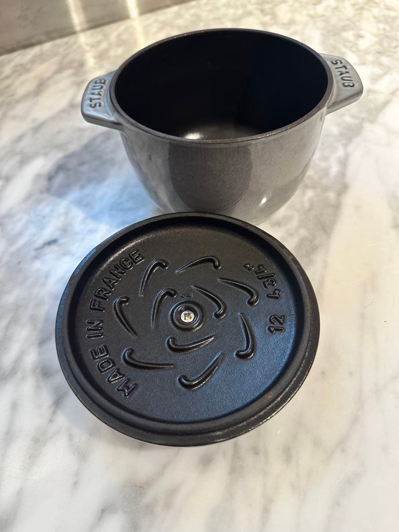 美品】STAUB ストウブ鍋ラココットデゴハン　グレー12