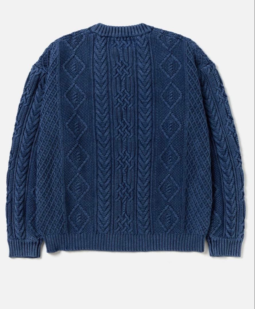 NEIGHBORHOOD CREWNECK CABLE SWEATERブルーM