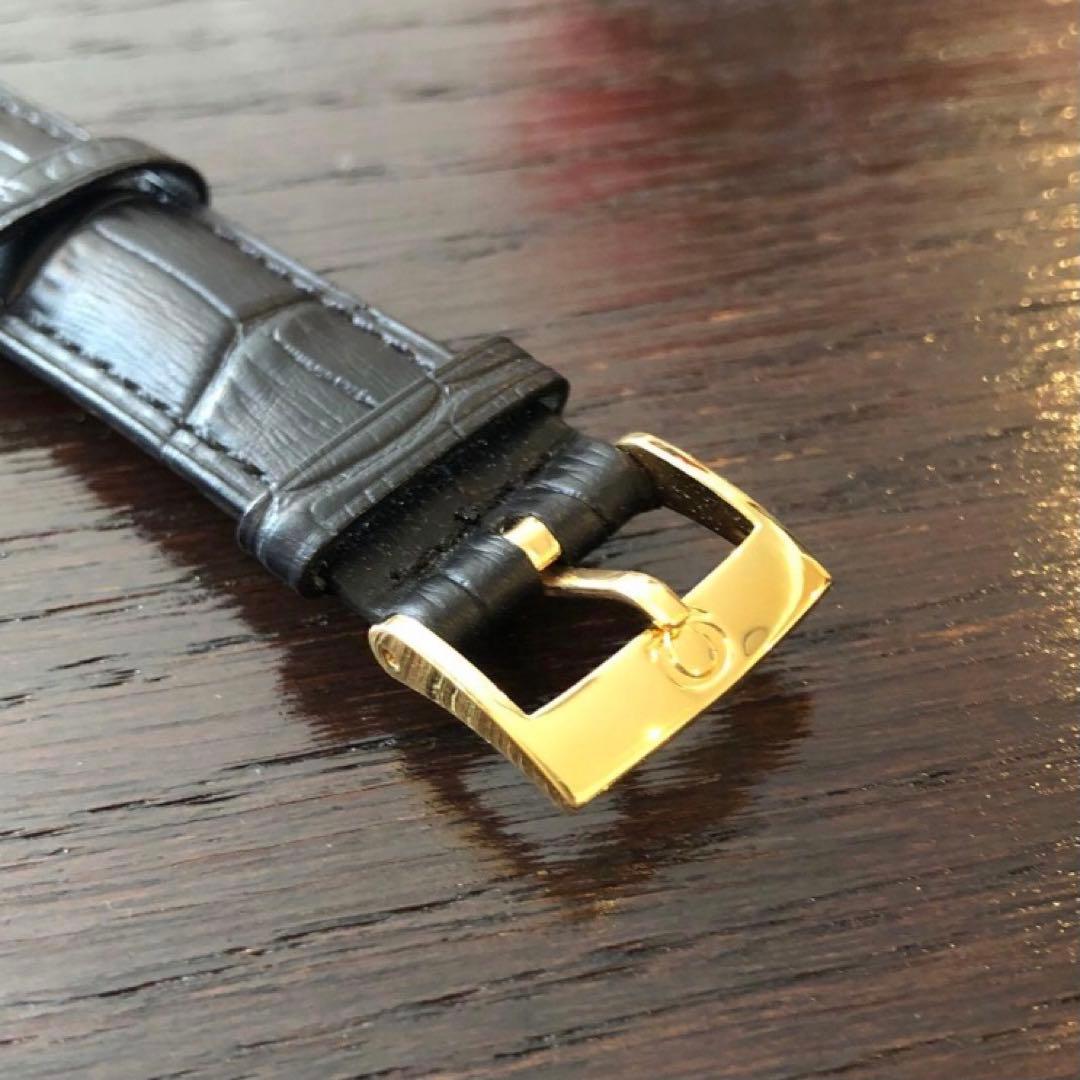 【オメガ純正】OMEGA 革ベルト 尾錠 19mm 革バンド 黒