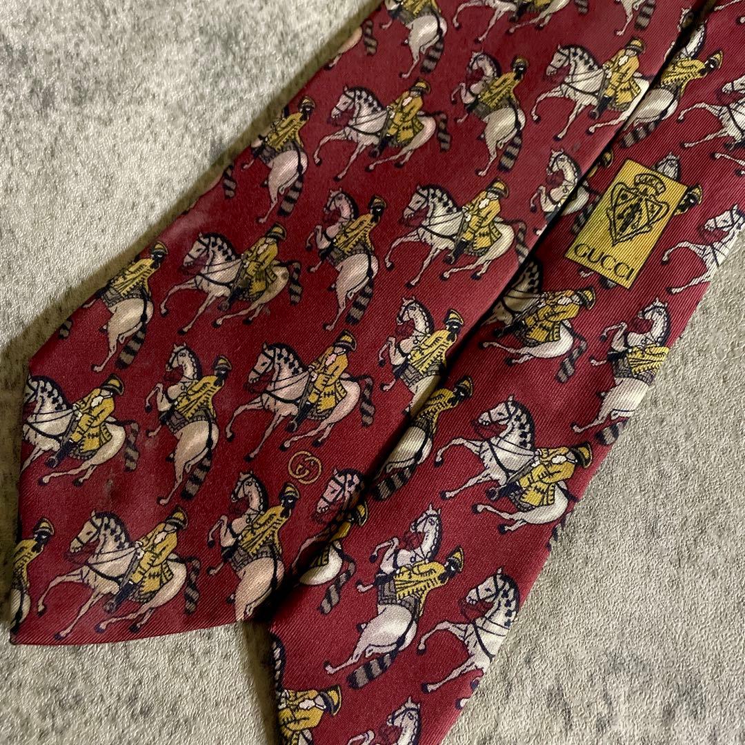 未使用 OLD GUCCI ネクタイ オッドベスト チェック柄 3ピース スーツ