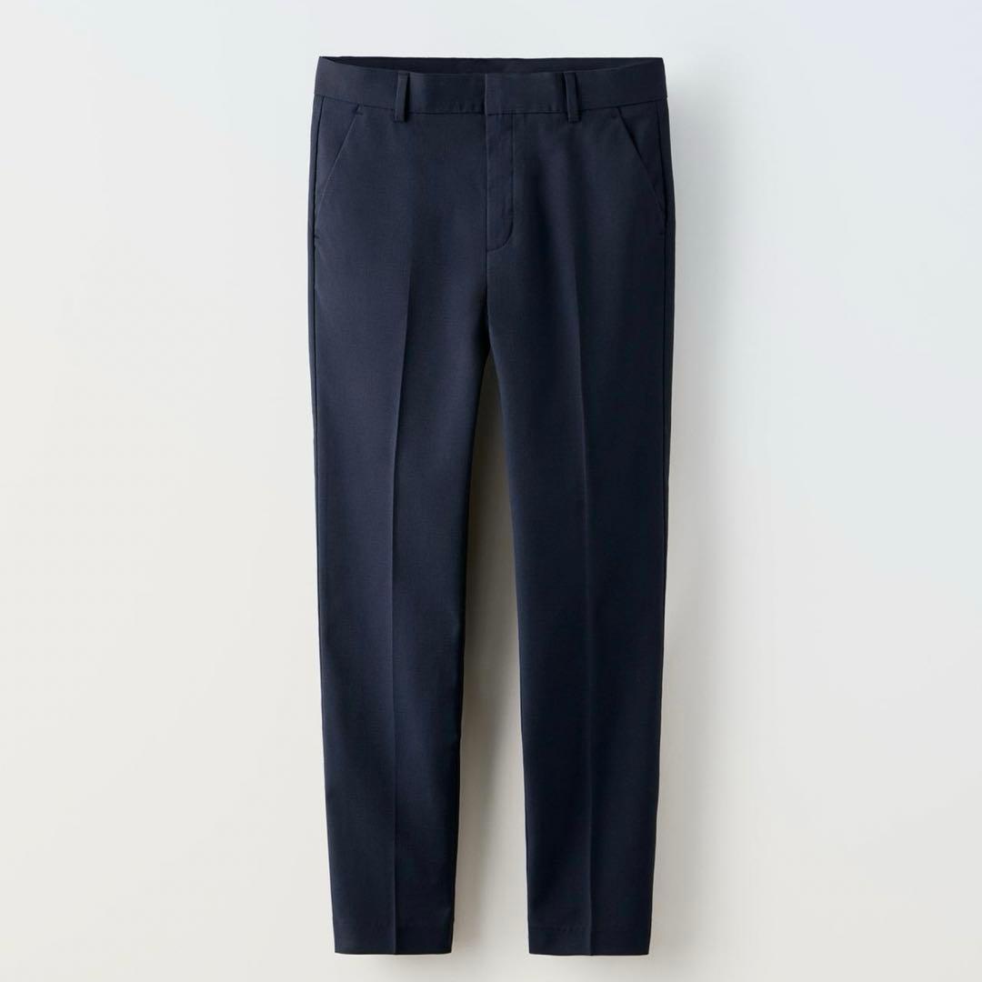 ZARA テクスチャースーツ ネイビーブルー　140
