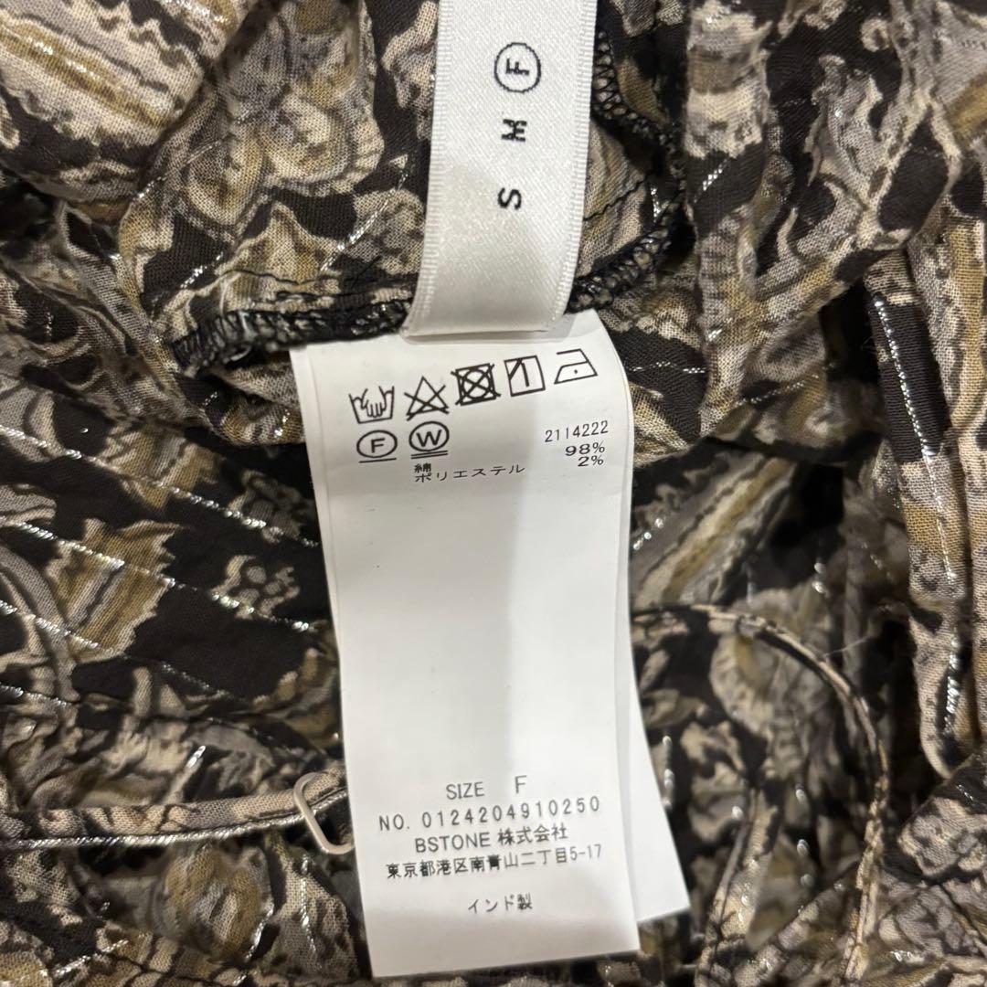 トップス Ameri INDIA PRINT TURN OVER BLOUSE