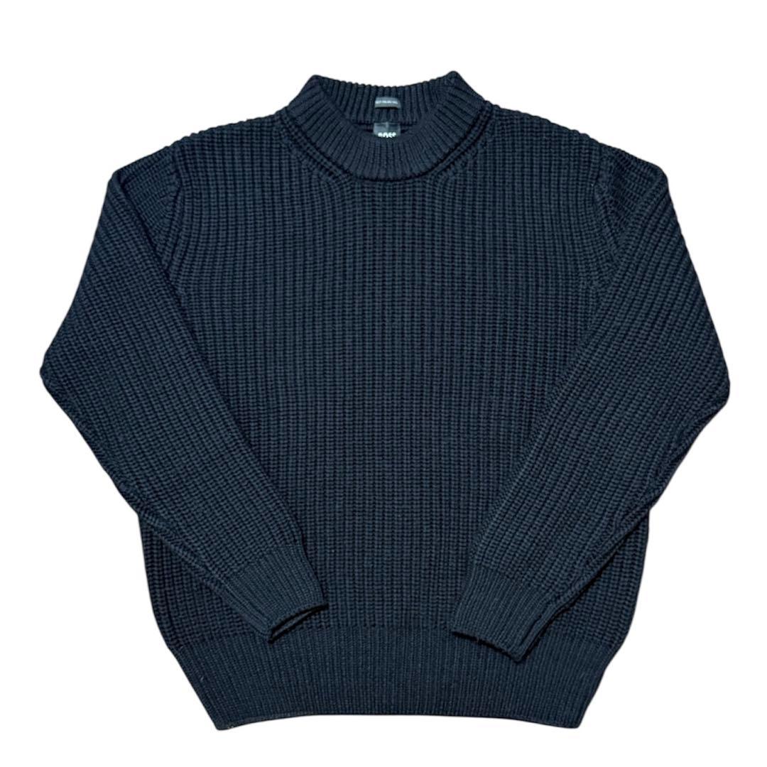 【美品】HUGO BOSS リブニット イタリア製糸 ダークネイビー Lサイズ