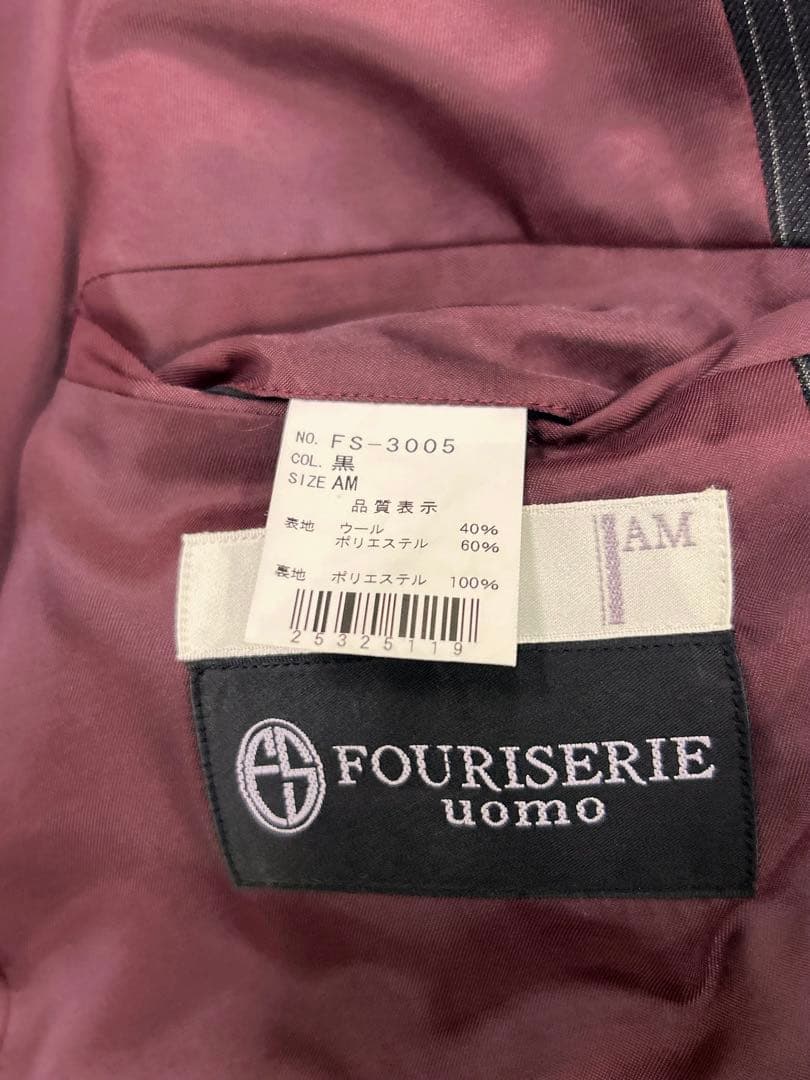 fourisherie uomo 黒ストライプタキシード4点セットサイズAM