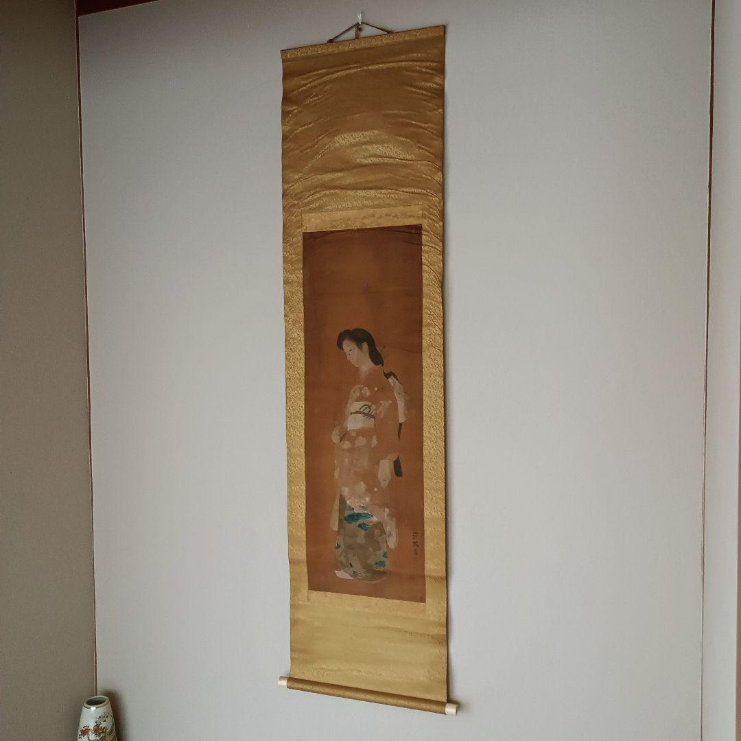 レア 掛け軸 絵 美人画 日本 美術 骨董