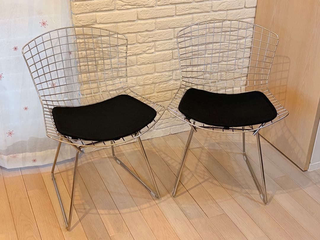 ★美品★ハリー・ベルトイア　ワイヤーチェア② シルバー ミッドセンチュリー