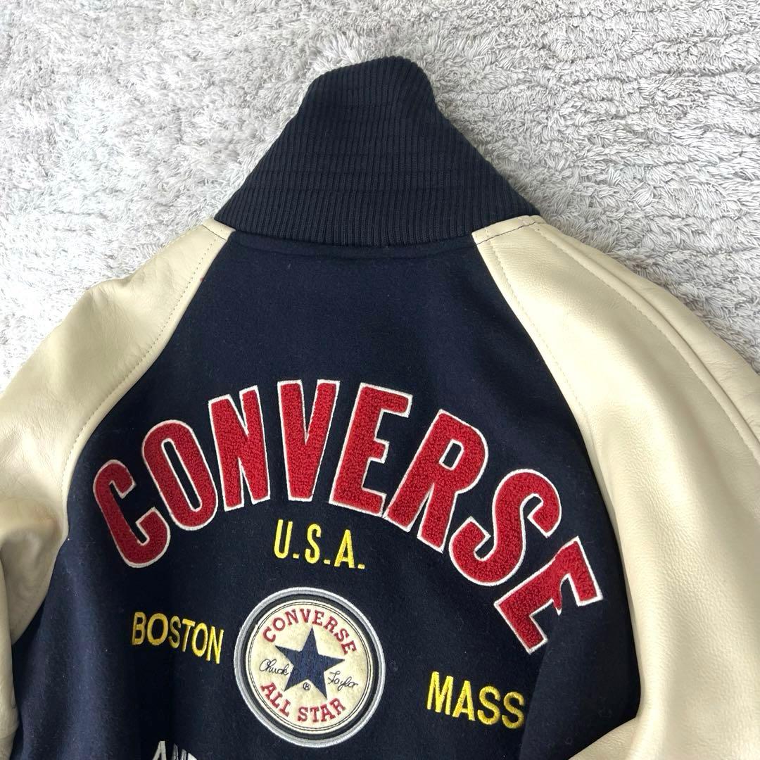 【激レア】CONVERSE コンバース スタジャン M 袖レザー切り替え　M