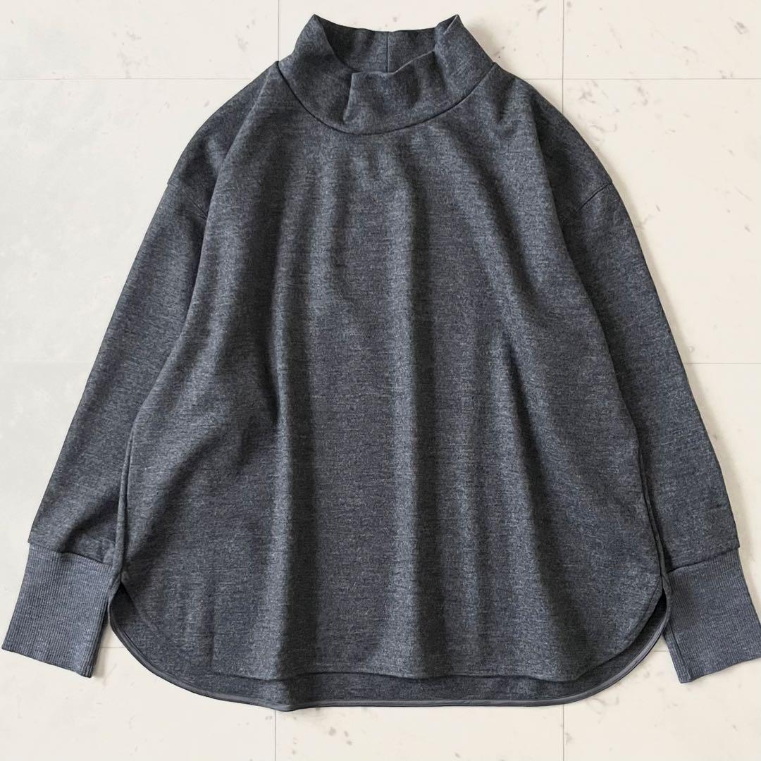極美品♪23区 ウールミルドジャージーカットソー 44 大きいサイズ グレー