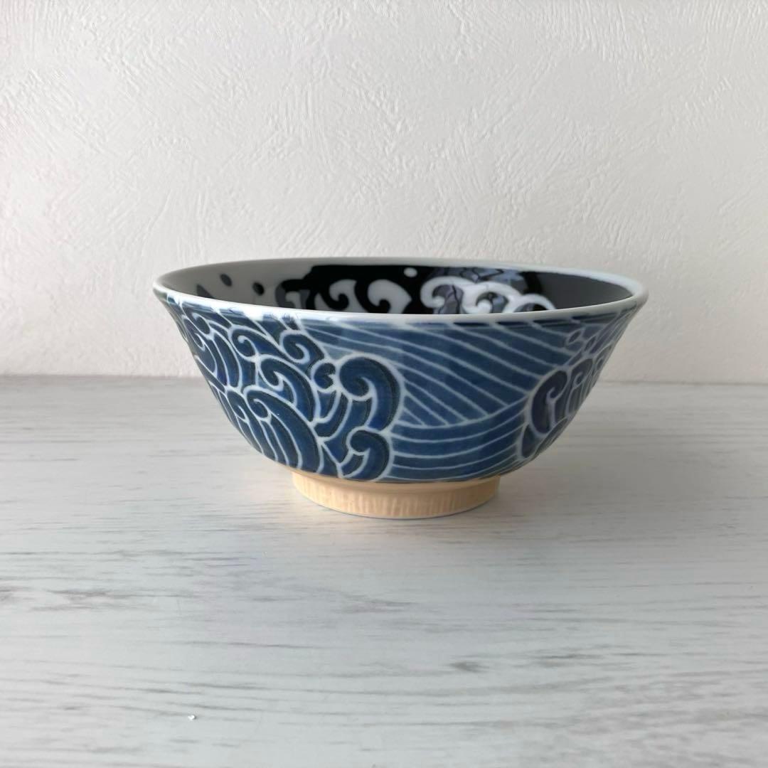 新品2点セット　美濃焼　白波くじら　15cm 多用丼　茶碗　丼　クジラ　鯨