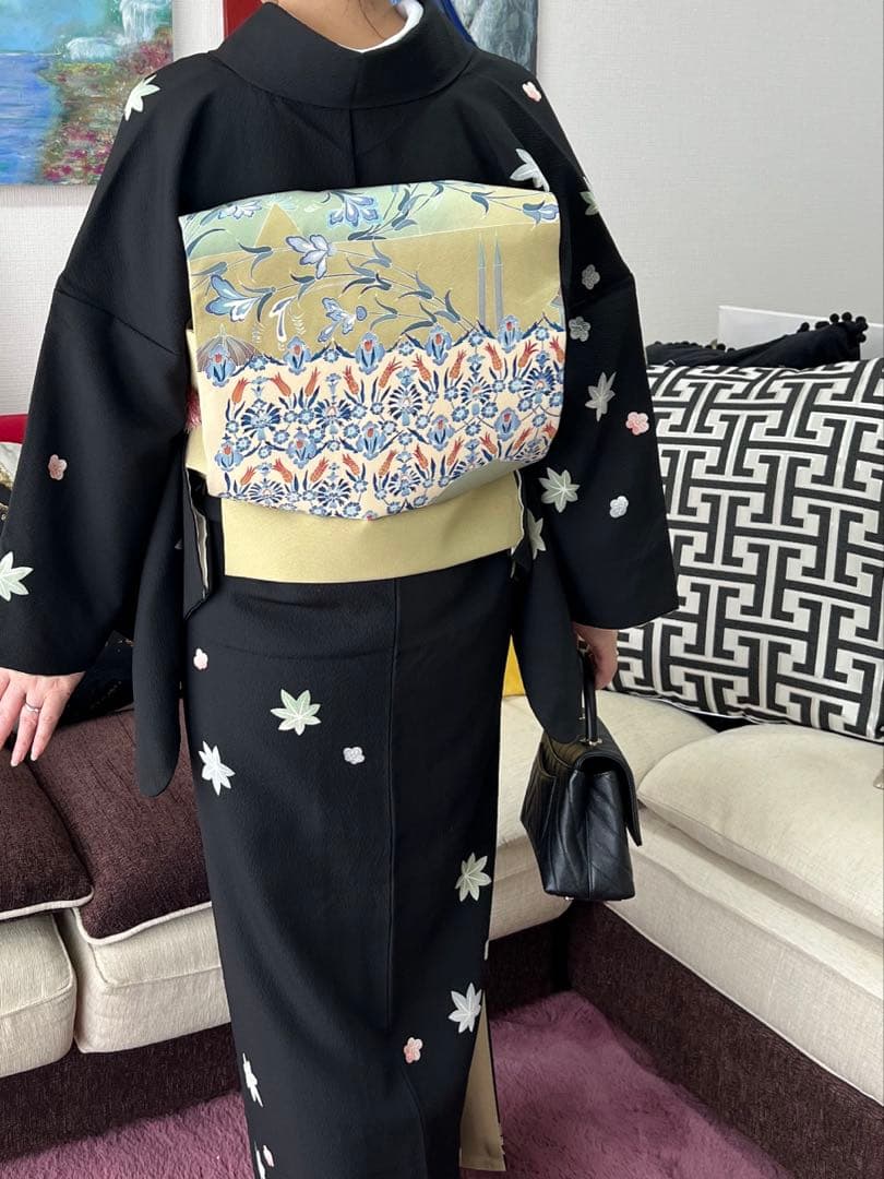 黒地小紋