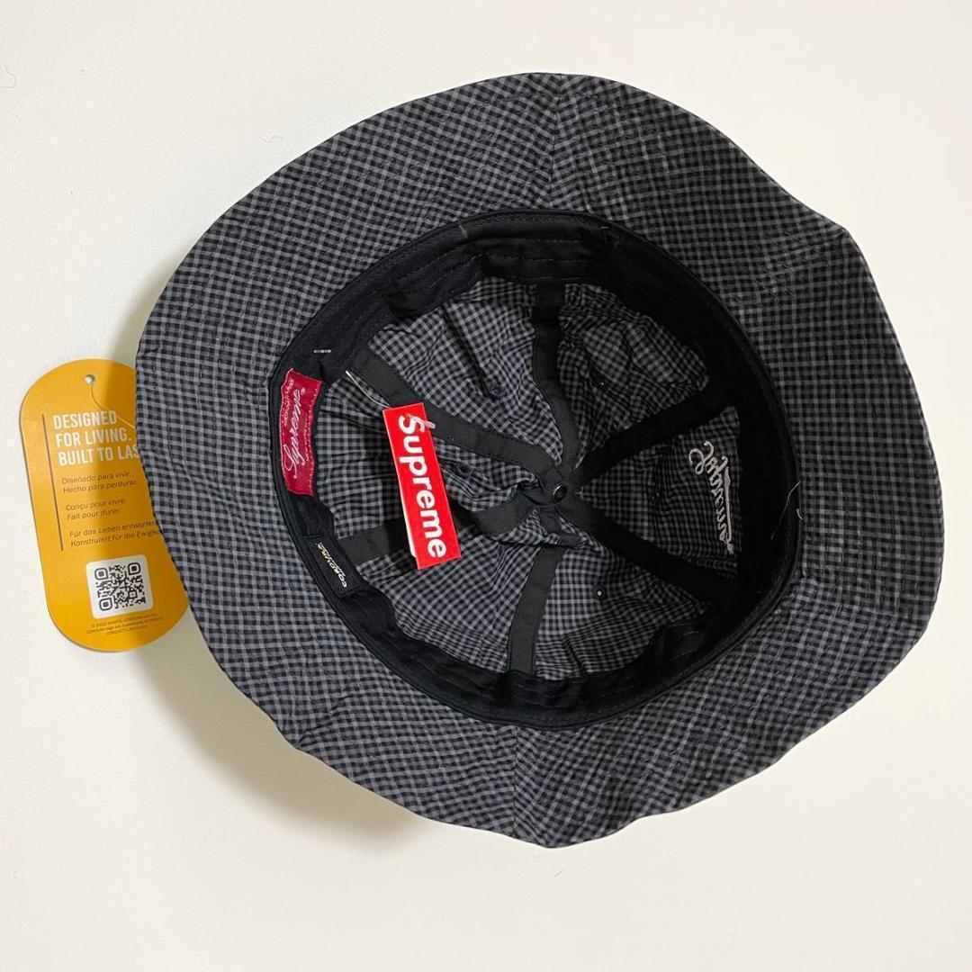 シュプリーム バケットハット 黒 Cordura Plaid Bell Hat