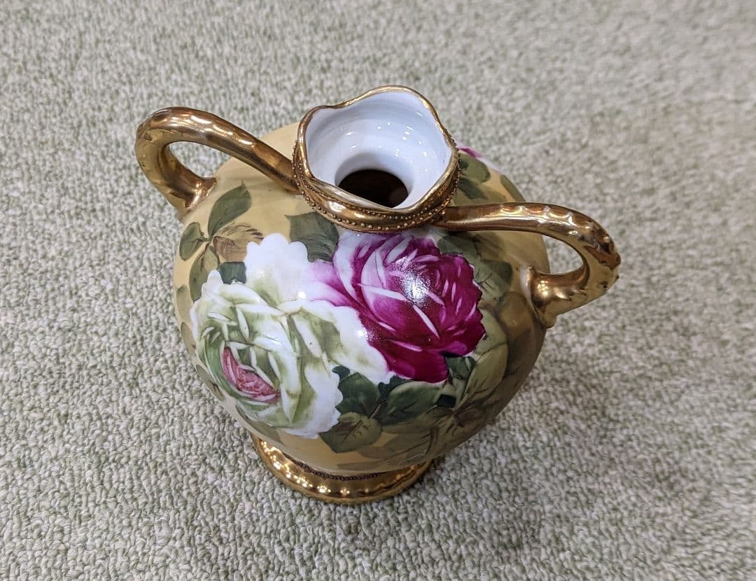 アンティーク　オールドノリタケ　薔薇の花瓶