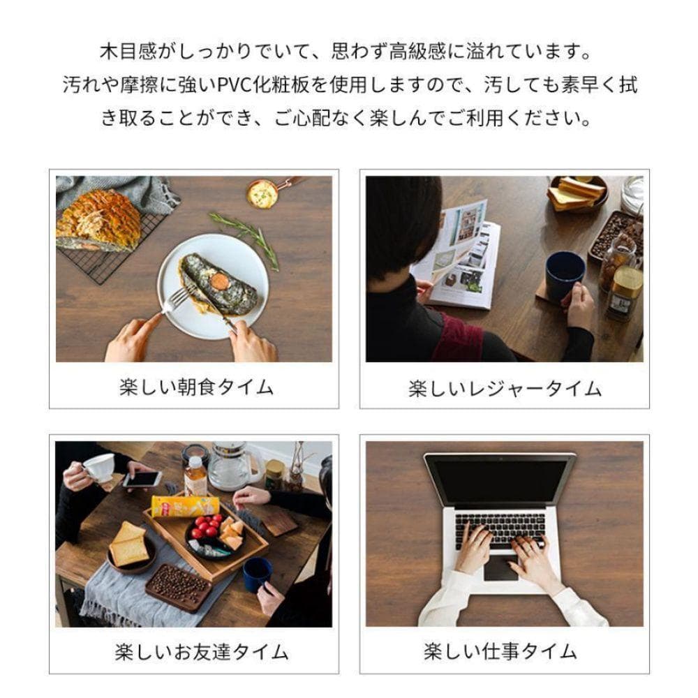 ダイニングセット 二人用 3点セット チェア 2脚組立て簡単 壁掛け BROWN
