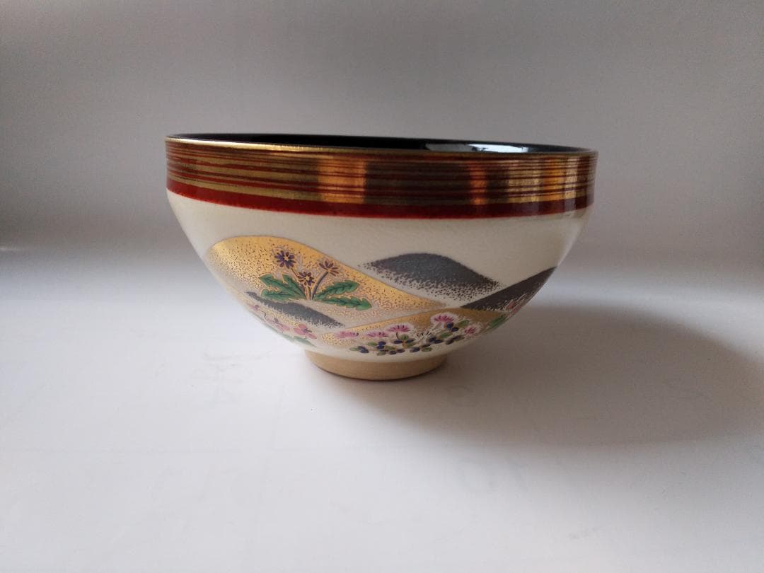 加藤貴山 作 天目金彩山水 抹茶碗 京焼 清水焼 茶道具 抹茶碗 新品 未使用