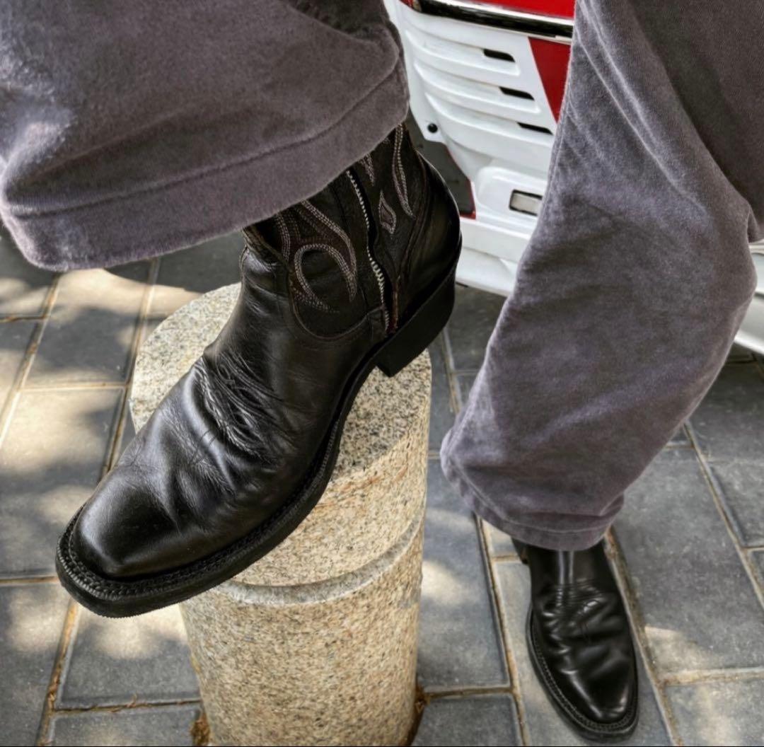 Flame Western Zip-up Heel Boot ブーツ