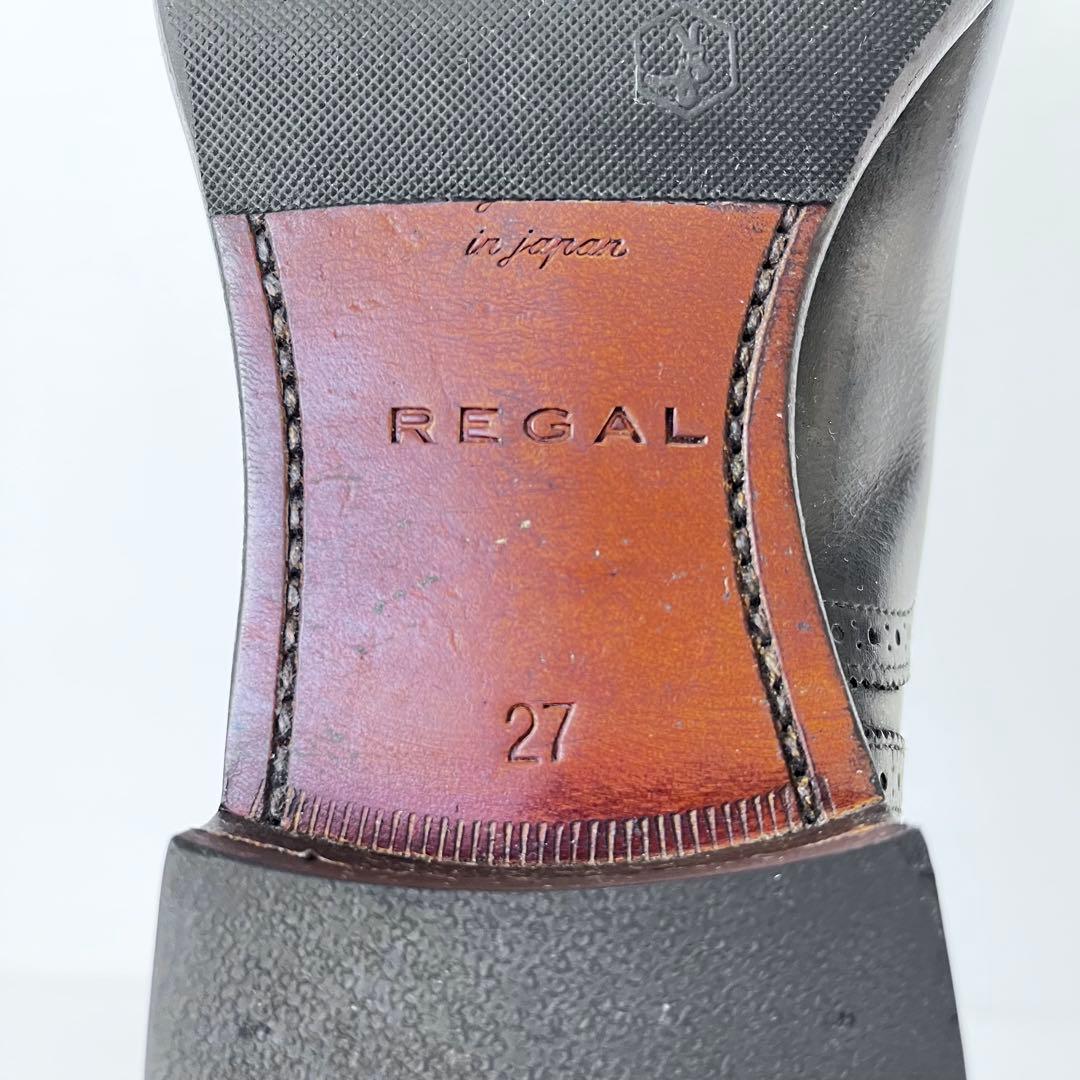 美品✨ REGAL ビジネスシューズ 黒 27 クォーターブローグ 02DR