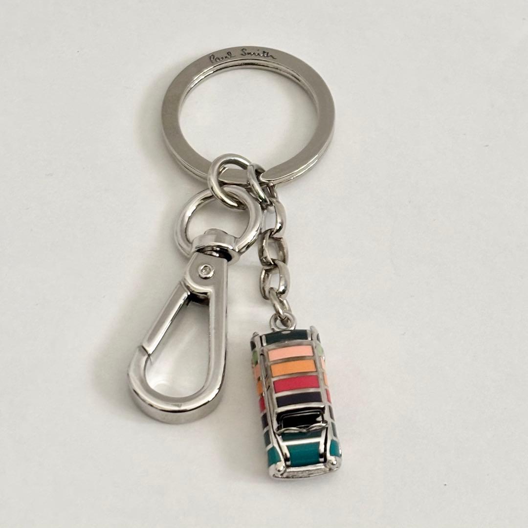 Paul Smith◆ミニクーパー◆キーリング・カラビナ◆ストライプ◆保存袋付き