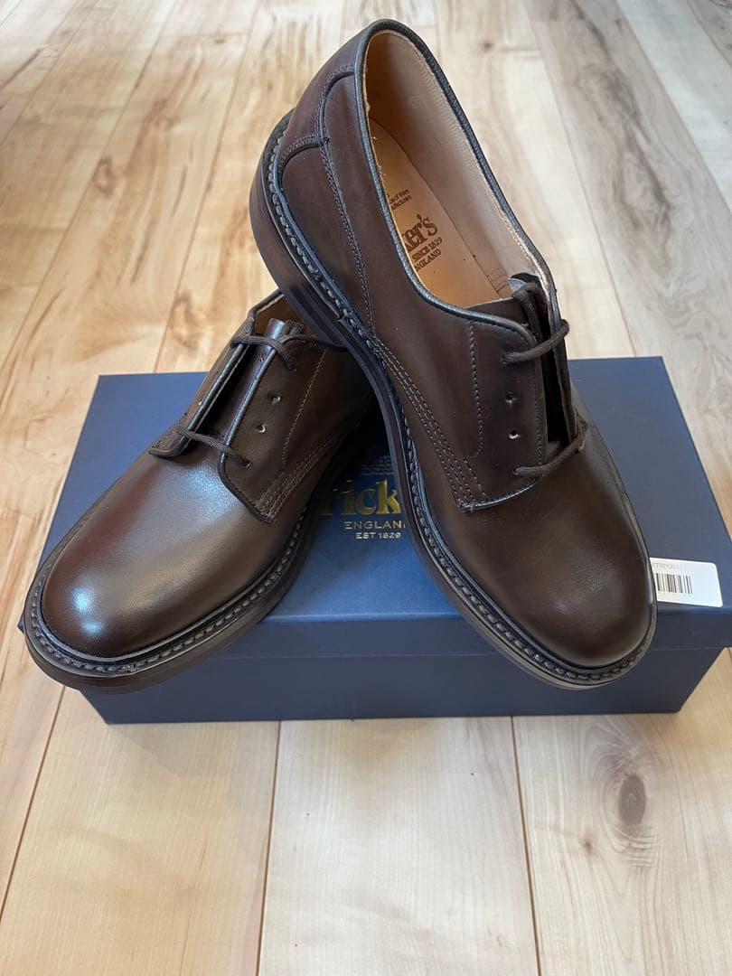 英国製新品Tricker'sトリッカーズダークブラウン ウッドストックUK7.5