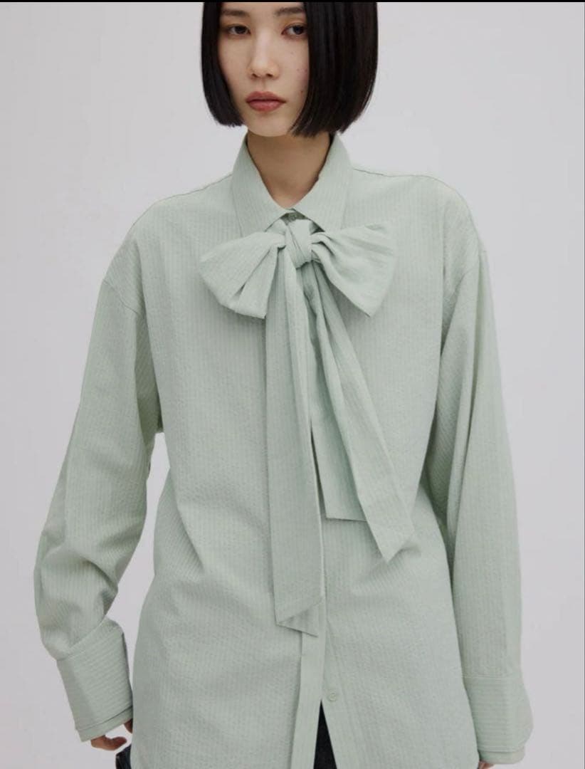 トップス Ameri VINTAGE UND UNEVENNESS TIE BLOUSE