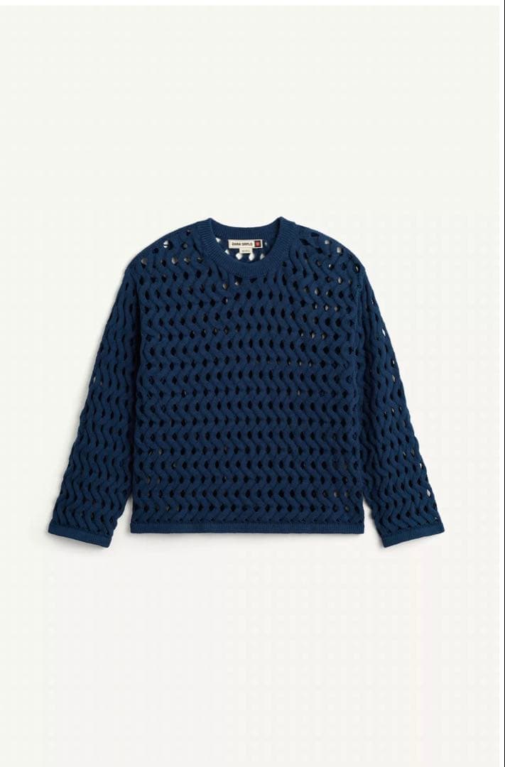 ★新品未使用ZARA SRPLS ネイビー メッシュ編み セーター