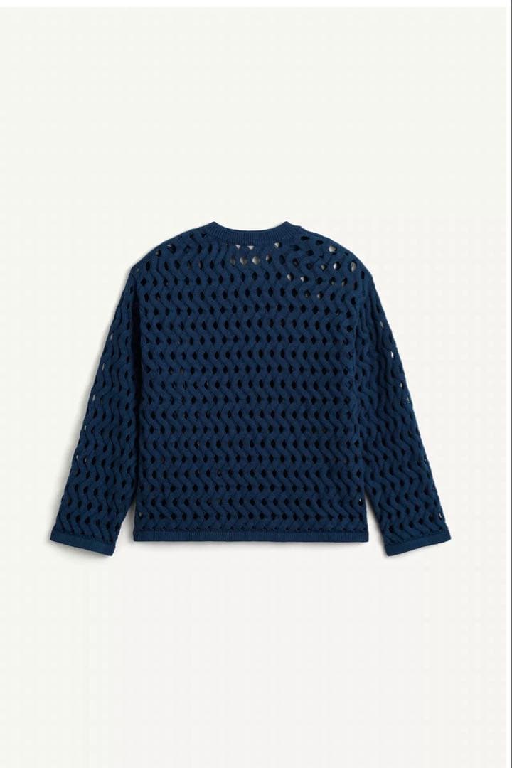 ★新品未使用ZARA SRPLS ネイビー メッシュ編み セーター