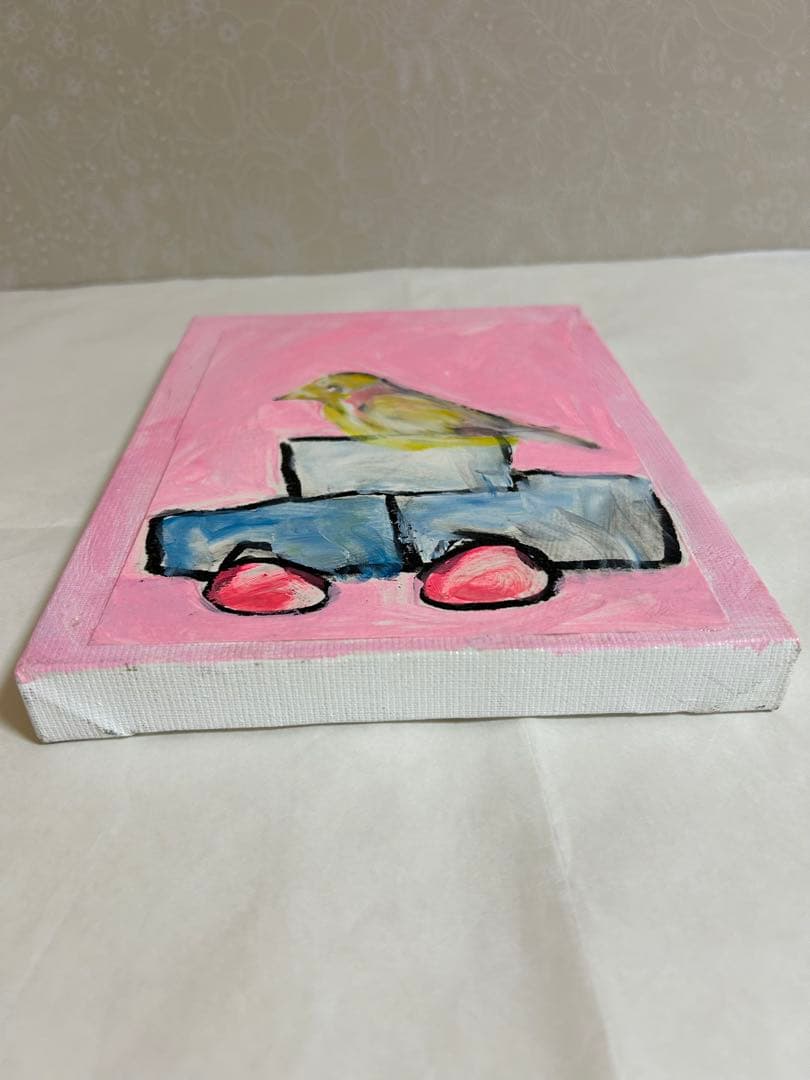 エディ・ドミニク・デュビアン　鳥と車　原画　キャンバスアート　エイチピーデコ